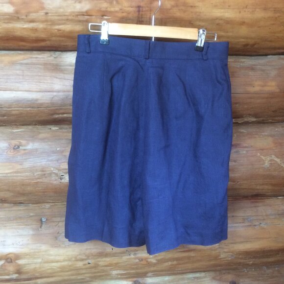 Nordstrom Individualist Sportswear Classic Blue Linen Shorts 80s Vintage Size 14 - Picture 2 of 3